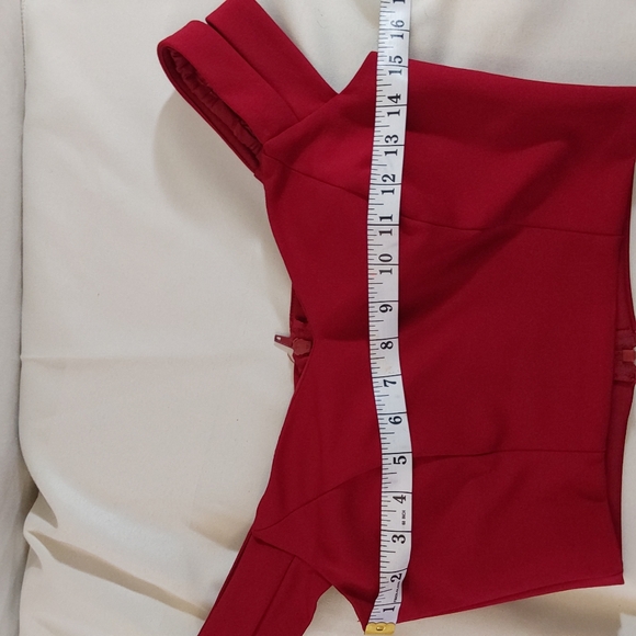 Social Code Off The Shoulder Floral Red Rose Mermaid Prom Dress Size 3 - Picture 15 of 16